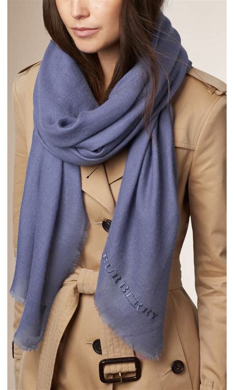 burberry cashmere blue scarf|Burberry cashmere scarf for women.